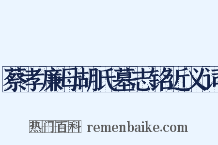 蔡孝廉母胡氏墓志铭近义词是什么意思的图片